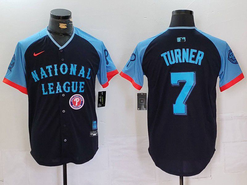 Men Philadelphia Phillies #7 Turner Blue All star 2024 Nike MLB Jersey style 6->philadelphia phillies->MLB Jersey